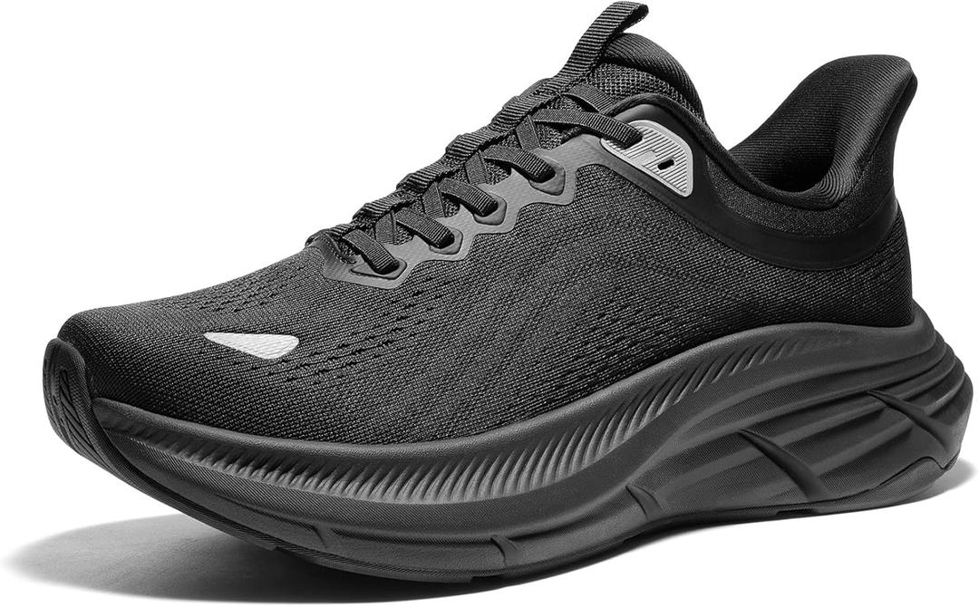 NORTIV 8 Men's Slip On Walking Shoes Cushioning Hands Free Non Slip Comfortable Workout Running Tennis Gym Athletic ActiveBreeze Fashion Sneakers (10, All Black)