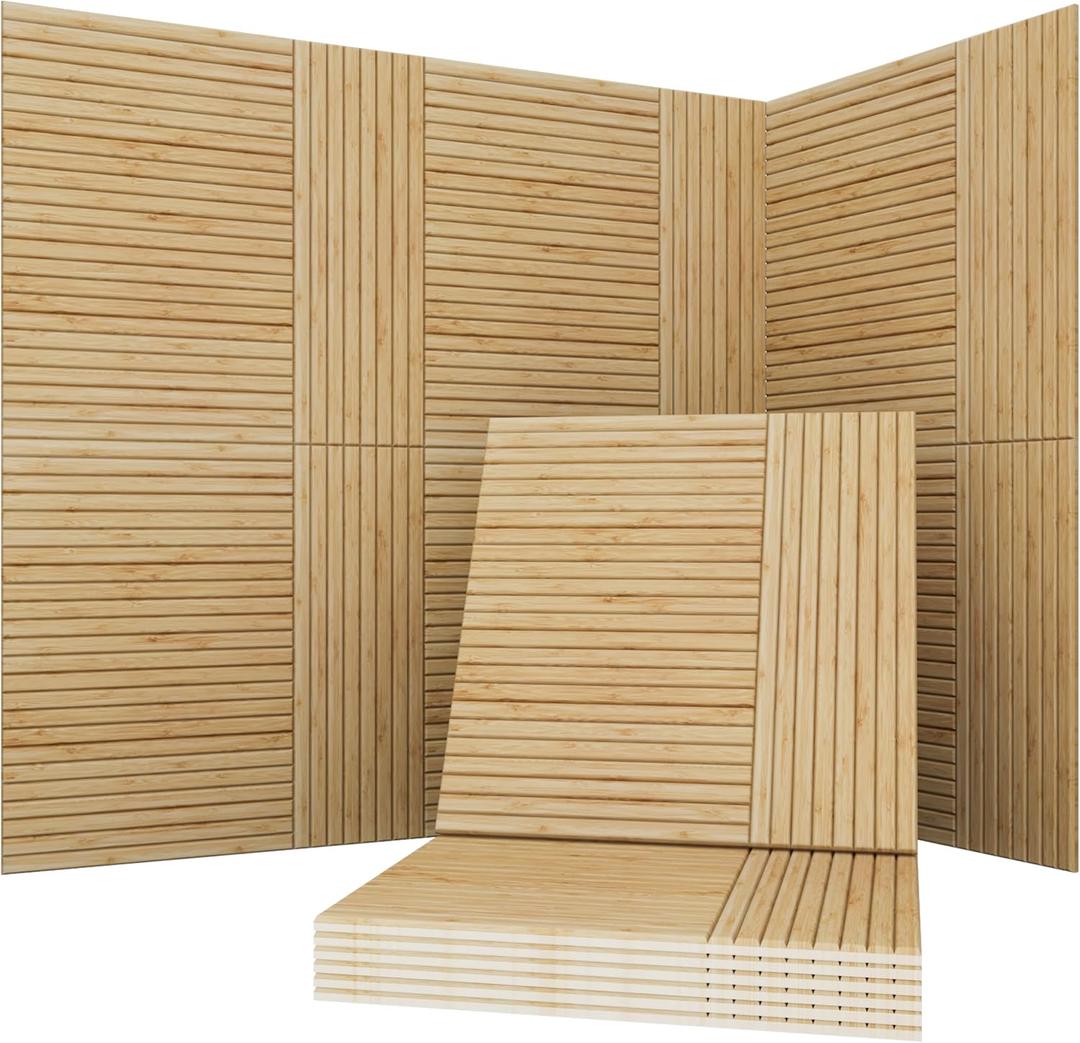 Soon Global Acoustical Wall Panels, 6-Piece 23.62 X 23.62 Inches Art Acoustic Panels, Decorative Acoustic Panels, Acoustic Wall Panels, Sound Absorbing Wall Art, Zen Split
