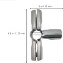 6 Pcs 4 Way Pipe Connector Clamp Fittings,Structural Pipe Connector Chain Link Fence Fittings,Galvanized Steel End Rail Clamps, Fit for 1" O.D.(25.4 mm) Steel Pipe, Bolts and Nuts Included