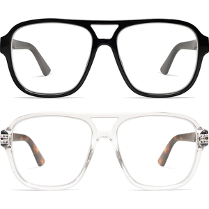 AMOMOMA 2 Pack Oversized Aviator Spring Hinge Reading Glasses for Women Men,Retro Blue Light Computer Reader Frame AM6081 