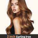 2 inch Curling Iron Extra Large Barrel,Curling Wand Ceramic Tourmaline, for Long Hair, Long Barrel Hair Curler Dual Voltege 110-220V,11 Temps