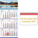 Whiidoom 2026 Wall Calendar Monthly Calendar 3-Month Large Wall Calendar Thick Paper 2025-2027 Calendar 14-Month Calendar for Family Office (Blue-3)