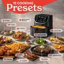 Gourmia Air Fryer - 7 Qt Basket Capacity, 12 Cooking Presets, Black