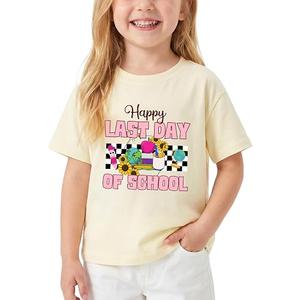 Toddler Last Day of School T-Shirt Kids Happy Last Day of School Shirt Funny Short Sleeve Tee Boys Girls Cotton 4-5T, Funny Last Day of School