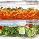 Vtopmart 2Pack 1860ml/63oz Large Glass Storage Containers with Lids, Meal Prep Food Container Set with Snap Airtight Lid for Baking, Microwave, Oven, Leak Proof, for Freezer, Dishwasher, Grey