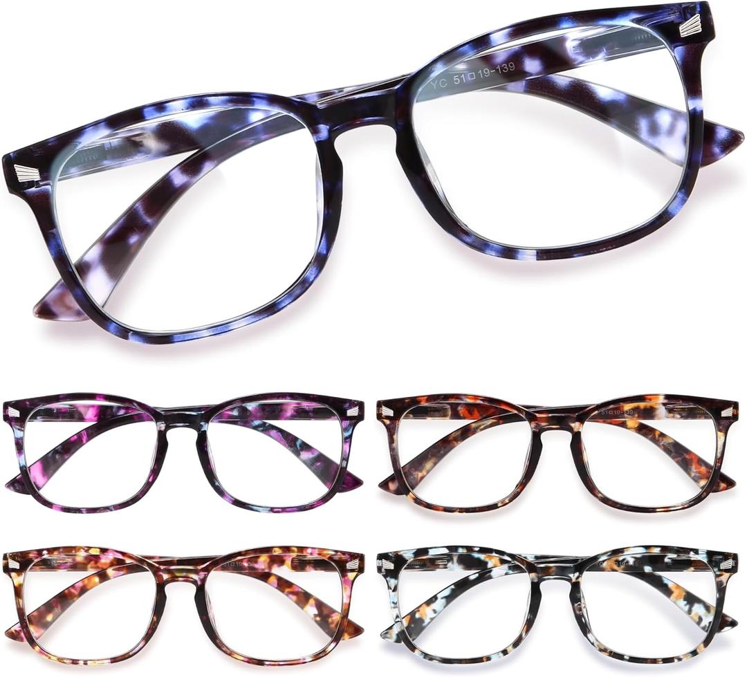 CCVOO +2.0 Mix & Match Reading Glasses for Women - Lightweight, Comfortable Fit, Clear Vision - Blue Light Blocking