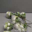 Crowye 8 Bundles Artificial Peonies Realistic Flowers with Stems Bouquet Peonies for Table Centerpieces Wedding Decoration Bridal Floral Arrangement (White)