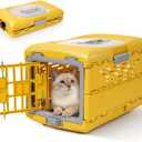 Cat Carrier Pet Carrier for Cat, Plastic Collapsible Cat Carrier Hard for Camping Vet Visits Travel, Fully Breathable Pet Travel Carrier Crate Under 13LBS (18.9" L x 11.8" W x 12.6" H)