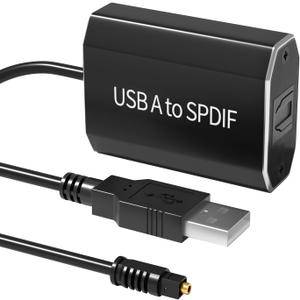 USB Audio Adapter, High-Resolution SPDIF Digital Converter, Compatible with Windows Linux PS4/PS5 Laptop Computer Surface