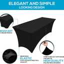 Encell Spandex Tablecloth Rectangular Fitted Tablecloth Protector for Party Banquet Weddings Cocktail Trade Show Blue 6ft