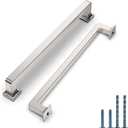 10 Pack 6.3 Inch(160mm) Kitchen Cabinet Handles Brushed Satin Nickel Cabinet Pulls Kitchen Cabinet Hardware Drawer Pulls for Dresser Cupboard Wardrobe