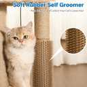 Made4Pets Cat Scratching Post, Cat Self Groomer for Indoor Cats, Cloud Soft Perch for Rest, 17.5" Tall Natural Sisal Scratcher Cat Grooming Interactive Ball Track Toys for Small Cats Kittens