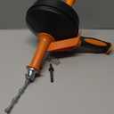 Drain Auger, Clog Remover with Drill Adapter, 25 Feet Flexible Plumbing Snake Use Manually or Powered for Kitchen, Bathroom and Shower Sink, Comes with Gloves (orange)