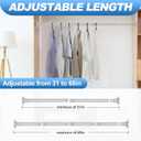 CorkLatta Silver Shower Curtain Rod 31 to 68 Inch,1 Inch Diameter Adjustable Spring Tension Stainless Steel Telescoping Rod,Easy Install,No Rust