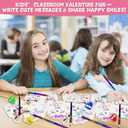 2 x 28 Pack Valentines Day Cards Gifts for Kids School, Greeting Cards with Rainbow Pencils & Pencil Sharpener, Cute Animal Classroom Exchange Cards, Valentine Party Favors for School Valentines Day (White)