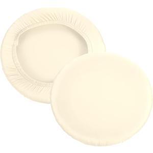 PATIKIL 9.5" Round Bar Stool Cover, 2 Pack Washable Elastic Stool Cover for Diameter 11"-13" Chair, Cream