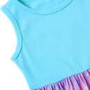 Lovekider Little Girls Casual Cotton Sleeveless Dresses Summer Swing Twirly Sundress Kids 3D Cute Sun Dress 4-8T (6 Years, Blue-purple Mermaid)