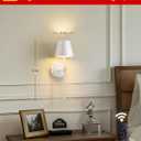 KDG Wireless Wall Sconces Set of 2, Small Cordless 5200mAh Rechargeable Battery LED Wall Lamps, Stepless Dimming Lightings for Wall Painting, Living Room, Bedroom, Hallway, Gifts, Night Light (White) ((Small) L4.5  H13  D6.5 inch)