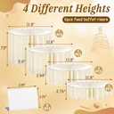 6Pcs Buffet Risers, Food Risers for Table, Foldable Cake Display Stands, Tall Cardboard Cupcakes Stand for Show Catering Desserts Jewelry Wedding Birthday Party Decoration (White)