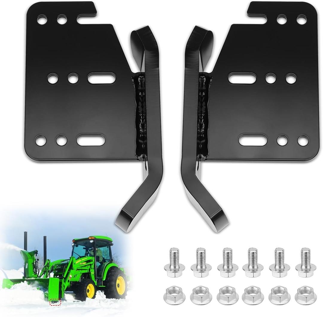 2PCS Snowblower Skid Shoes with Mounting Hardware for 42" 44" 47" 54" Snow Blower Thrower - Compatible with John Deere 100 300 400 700 D & E Series Lawn Tractors Replace# AM122263 AM122264