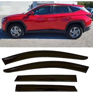 Tape-On Window Visors Rain Guards for 2022-2025 Hyundai Tucson SEL Value Limited Sport Ultimate SE Accessories,Side Vent Deflectors Smoke Tinted Sun Shade 2022 2023 2024 2025,4-Pieces Set 94185