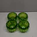 4 Pack Green Tuli Glass Shade Replacements, 4.2"High, 5.2"Diameter, 1.65 "Fitter, Flower Art Blown Lampshades for Floor Table Wall Lamps Chandeliers