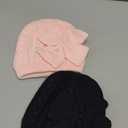 JANGANNSA Winter Warm Knitted Baby Hat for Girls Cotton Lined Infant Toddler Hat Autumn Cute Bow Classic Girls Beanie 0-6Y (Black+white+pink)