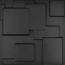 Art3d 32 Square Feet (Pack Of 12) Wall Panel Magic Square, Black (19.7" x 19.7")