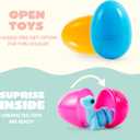 JOYIN 8 Pcs Prefilled Easter Eggs with 3D Printed Toys Mini Dinosaur, Articulated Toys, Basket Stuffers Fillers for Kids Party Favors, Stuffed Easter Egg, Classroom Prize Supplies(Age 8+)