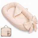 Baby Lounger, Infant Lounger for Newborn,Portable Baby Nest Cover Breathable & Soft, Newborn Essentials (Bow)