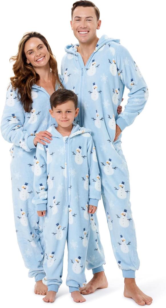 Big Softy Family Christmas Onesies - Adult & Kids Onesie Pajamas - Cool Snowman (Little Kids - 10-11)