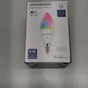 Lightinginside E12 Smart Light Bulbs 60W Equiv., Work with Alexa/Google Home/Smart Life, 500LM 6W RGBCW Candle Candelabra LED Light Bulbs, No Hub Required, 2.4G WiFi Bluetooth Bulb, ETL Listed, 4PCS (Multicolor)