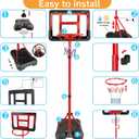 ShyLizard Boys Toy Gifts for 3 4 5 6 7 8 Years Old, Kids Basketball Hoop Adjustable Height 3.5FT-6.2FT, Mini Basketball Hoop for Kids, Basketball Goal Toys Outdoor Indoor Game Gifts for Boys