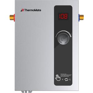 ThermoMate Tankless Water Heater Electric, 11kW 240 Volt On Demand Instant Hot Water Heater for Point of Use, Self-Modulating LED Display Knob Control, ETL Certified, 2.15GPM at 35F Rise
