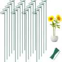 Joyhalo 20 Pack Plant Support Stakes 36 Inches, Plant Stakes, Flower Stakes with 24 Twist Ties, Garden Sticks for Plants Hibiscus, Sunflower, Red Hot Poker, Hydrangea, Tomato, Sapling Etc