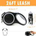 26Ft Retractable Dog Leash, Heavy Duty Great Leash for Dog up to 110 lbs, Anti-Slip Rubberized Handle, One-Handed Brake, Strong Nylon Tape, Tangle Free(Large Size)