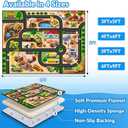 Kids Road Rug 6x9, Construction Car Play Mat for Toy Cars