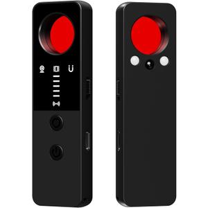 Spy Camera Detector, Hidden Camera GPS Tracker Detector, 7 in 1 Bug Sweeping Device with Vibration Sound Alarm, Hidden Devices Finder, Best for Travel, Car, Office, Hotel, Bath (Black)