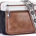 Crossbody Purses for Women Trendy,Vegan Leather Crossbody Bags,Cell Phone Camera Shoulder Handbags with Card Slots (Black/White/Brown)