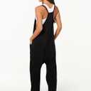 ANRABESS Jumpsuits for Women Casual Summer Overalls Sleeveless Spaghetti Strap Romper Jumpers Trendy Beach Vacation Outfits (Black, L)