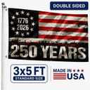 250 Anniversary USA Flag 3x5 - Double Sided 3-Ply 250 year american anniversary flag Heavy Duty - UV Protection & Fade Resistant & 3 Brass Grommets - 250 Years Of Freedom