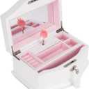 Cottage Garden Ballerina 9 inch Wood Musical Jewelry Box Plays Tune Swan Lake