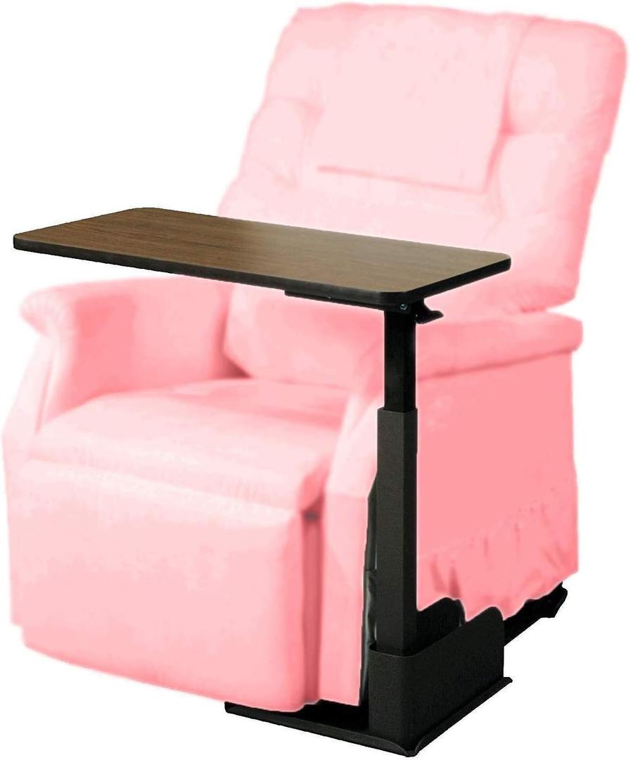 HEALTHLINE Home Adjustable Right Side Bedside Table Overbed Tray