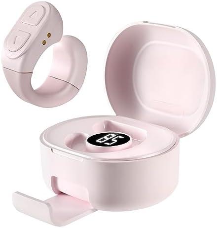 TUZTUALA Upgrade Scrolling Ring, Remote Control for TikTok, Bluetooth Ring Scroller with Stand, Bluetooth Camera Remote Compatible with iPhone, iPad, iOS Android Cell Phone-Pink