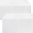 HolidayIdeas White Tablecloths for Rectangle 8 Foot Tables - 96 x 30 Inch - 2 Pack Fitted Tablecloths Polyester Fabric Table Cover for Parties, Wedding, Trade Show