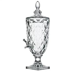 Outdoor Glass Beverage Dispenser, 3 Liter Crystal Beverage Dispenser, Glass Bottle Juice Can with Faucet, Glass Bottle Beverage Tank-A