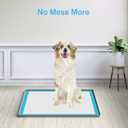 Pee Pad Holder for Dogs,Silicone Dog Puppy Pad Holder, 24 x 24 No Spill Raised Lip High Edge,Portable, Leak-Proof Mat Holder for Dog Training Pads,Square Potty Trays for Home Floor Protection