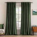 MIULEE Velvet Curtains 63 inch Length 2 Panels - Luxury Blackout Curtains for Bedroom Living Room Thermal Insulated Super Soft Window Drapes Back Tab, Olive Green, W52 x L63 inches