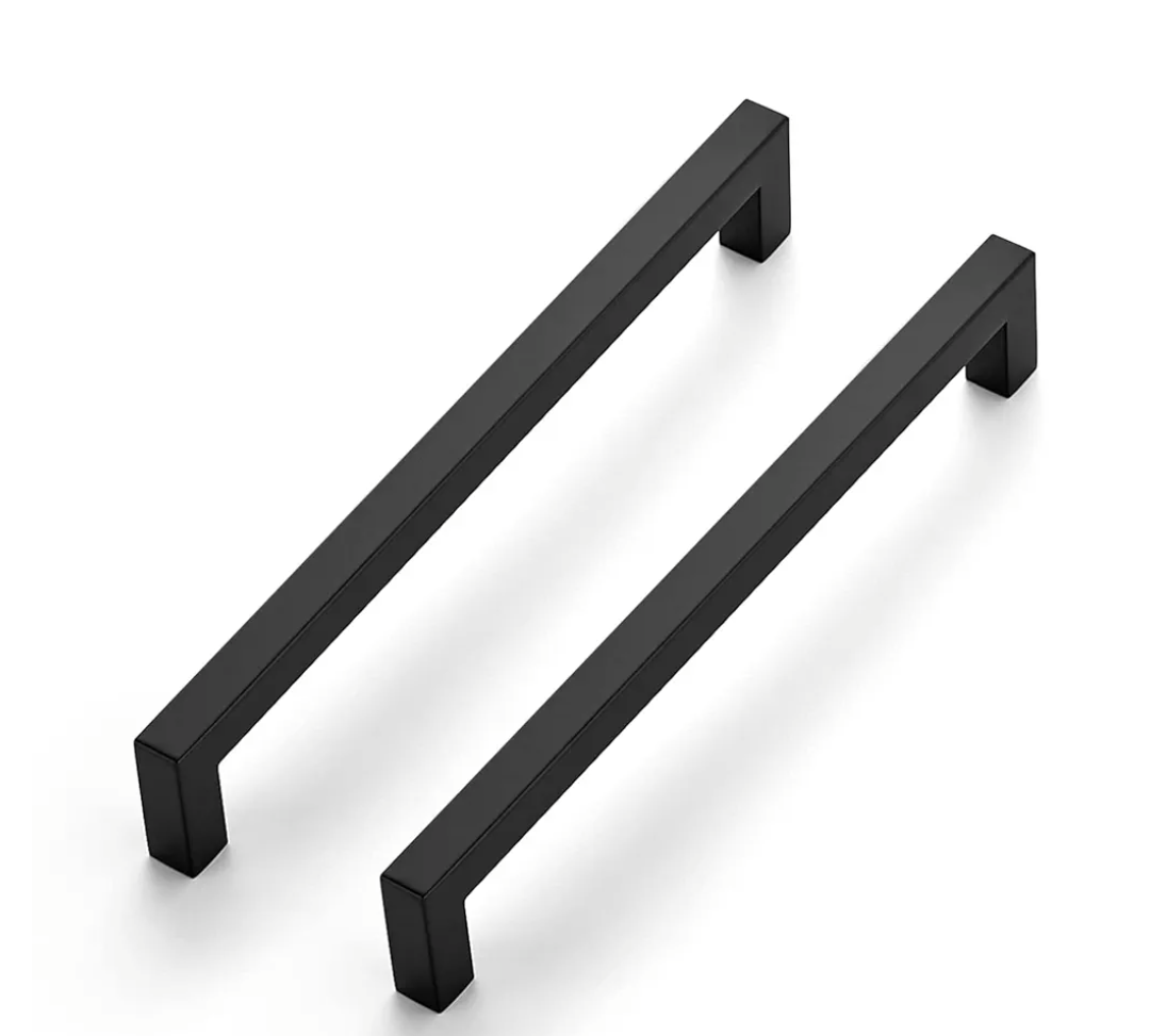 Ravinte 8 Pack 8 Inch Square Cabinet Handles - Matte Black Pulls for Kitchen Drawers and Cabinets - Hardware for Cupboards