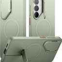 SURITCH for Samsung Galaxy S26 Phone Case, Magnetic Protective Cover with Camera Cover & Adjustable Metal Kickstand for Galaxy S26 -Sage Green